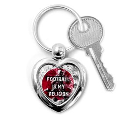 Football Is My Religion Key Chains (heart)  by Valentinaart