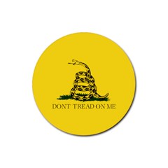 Gadsden Flag Don t Tread On Me Rubber Round Coaster (4 Pack)  by snek