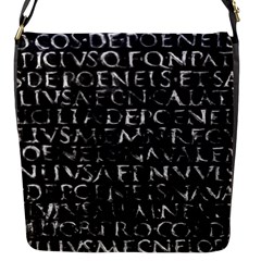 Antique Roman Typographic Pattern Flap Messenger Bag (s) by dflcprints