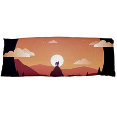 Design Art Hill Hut Landscape Body Pillow Case (dakimakura) by Nexatart