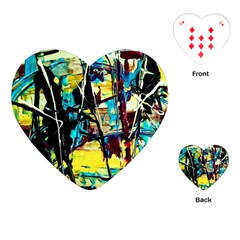 Dance Of Oil Towers 3 Playing Cards (heart)  by bestdesignintheworld