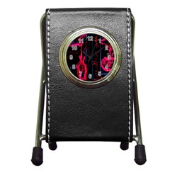 Calligraphy Pen Holder Desk Clocks by bestdesignintheworld