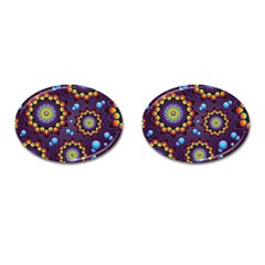 Texture Background Flower Pattern Cufflinks (oval) by Sapixe