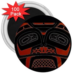 Traditional Northwest Coast Native Art 3  Magnets (100 Pack) by Sapixe