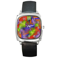 Texture Pattern Programming Processing Square Metal Watch by Sapixe