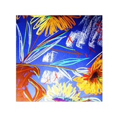 Dscf1385 - Sunflowers In Ceramic Jur Small Satin Scarf (square) by bestdesignintheworld