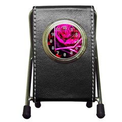 Calligraphy 2 Pen Holder Desk Clocks by bestdesignintheworld