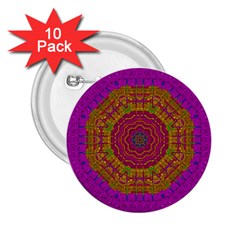 Summer Sun Shine In A Sunshine Mandala 2 25  Buttons (10 Pack)  by pepitasart