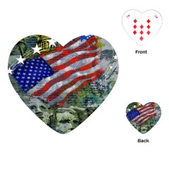 Usa United States Of America Images Independence Day Playing Cards (heart)  by Sapixe