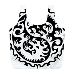 Ying Yang Tattoo Full Print Recycle Bags (l)  by Sapixe