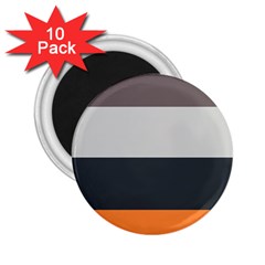 Orange Sand Charcoal Stripes Pattern Striped Elegant 2 25  Magnets (10 Pack)  by yoursparklingshop