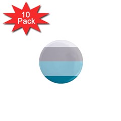 Blue Gray Striped Pattern Horizontal Stripes 1  Mini Magnet (10 Pack)  by yoursparklingshop