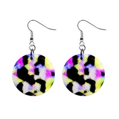 Watercolors Shapes On A Black Background                                  1  Button Earrings by LalyLauraFLM