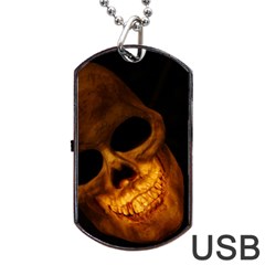 Laughing Skull Dog Tag Usb Flash (two Sides) by StarvingArtisan