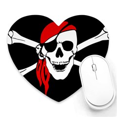 Pirate Skull Heart Mousepads by StarvingArtisan