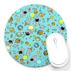 Space Pattern Round Mousepads by Valentinaart