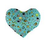 Space Pattern Standard 16  Premium Flano Heart Shape Cushions Front