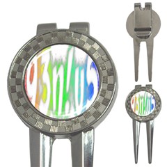 Genius Funny Typography Bright Rainbow Colors 3-in-1 Golf Divots by yoursparklingshop