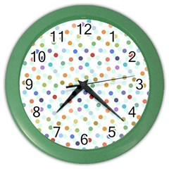 Dotted Pattern Background Brown Color Wall Clocks by Modern2018