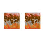 Fire and Water Cufflinks (Square) Front(Pair)