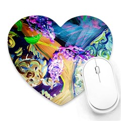 Blue Lilac On A Countertop 3 Heart Mousepads by bestdesignintheworld