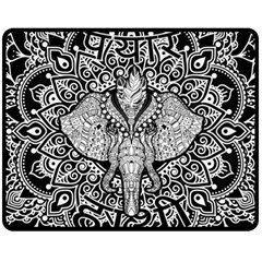 Ornate Hindu Elephant  Fleece Blanket (medium)  by Valentinaart