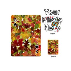 Autumn Fall Leaves Playing Cards 54 (mini)  by LoolyElzayat