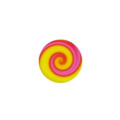 Swirl Yellow Pink Abstract 1  Mini Magnets by BrightVibesDesign