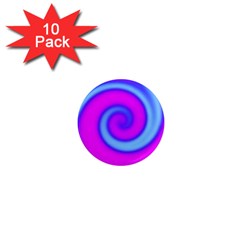 Swirl Pink Turquoise Abstract 1  Mini Magnet (10 Pack)  by BrightVibesDesign