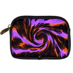 Swirl Black Purple Orange Digital Camera Cases by BrightVibesDesign