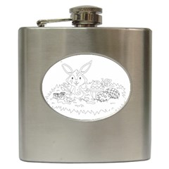 Coloring Picture Easter Easter Bunny Hip Flask (6 Oz) by Sapixe