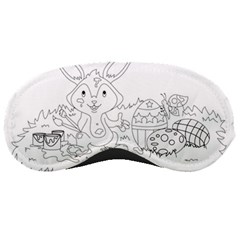 Coloring Picture Easter Easter Bunny Sleeping Masks by Sapixe