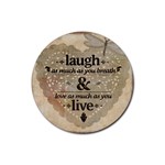 Motivational Calligraphy Grunge Rubber Coaster (Round)  Front