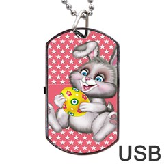 Illustration Rabbit Easter Dog Tag Usb Flash (one Side) by Sapixe