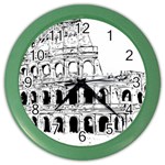 Line Art Architecture Color Wall Clocks Front