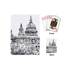 Line Art Architecture Church Playing Cards (mini)  by Sapixe