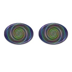 Spiral Fractal Digital Modern Cufflinks (oval) by Sapixe