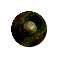 Tiktok s Four-dimensional Steampunk Time Contraption Rubber Coaster (round)  by jayaprime