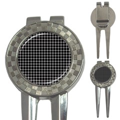 Black And White Optical Illusion Dots And Lines 3-in-1 Golf Divots by PodArtist