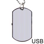 Mattress Ticking Narrow Striped Pattern in USA Flag Blue and White Dog Tag USB Flash (Two Sides) Front