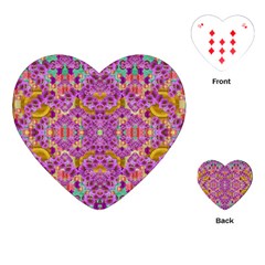 Fantasy Flower Festoon Garland Of Calm Playing Cards (heart)  by pepitasart