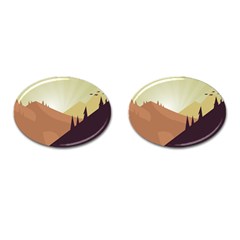 Sky Art Silhouette Panoramic Cufflinks (oval) by Sapixe