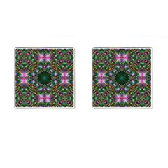 Kaleidoscope Digital Kaleidoscope Cufflinks (square) by Sapixe