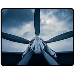 Propeller - Sky Challenger Double Sided Fleece Blanket (medium)  by FunnyCow