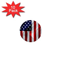 American Usa Flag Vertical 1  Mini Buttons (10 Pack)  by FunnyCow