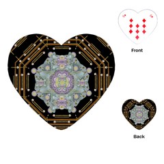 Butterflies And Flowers A In Romantic Universe Playing Cards (heart)  by pepitasart