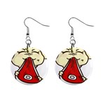 Doggy Dog Puppy Animal Pet Figure Mini Button Earrings Front