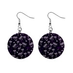 Tropical pattern Mini Button Earrings Front
