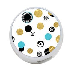 Fun Retro Blue Gold Circles  4-port Usb Hub (two Sides)  by flipstylezfashionsLLC