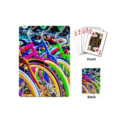 Colorful Bicycles In A Row Playing Cards (mini)  by FunnyCow